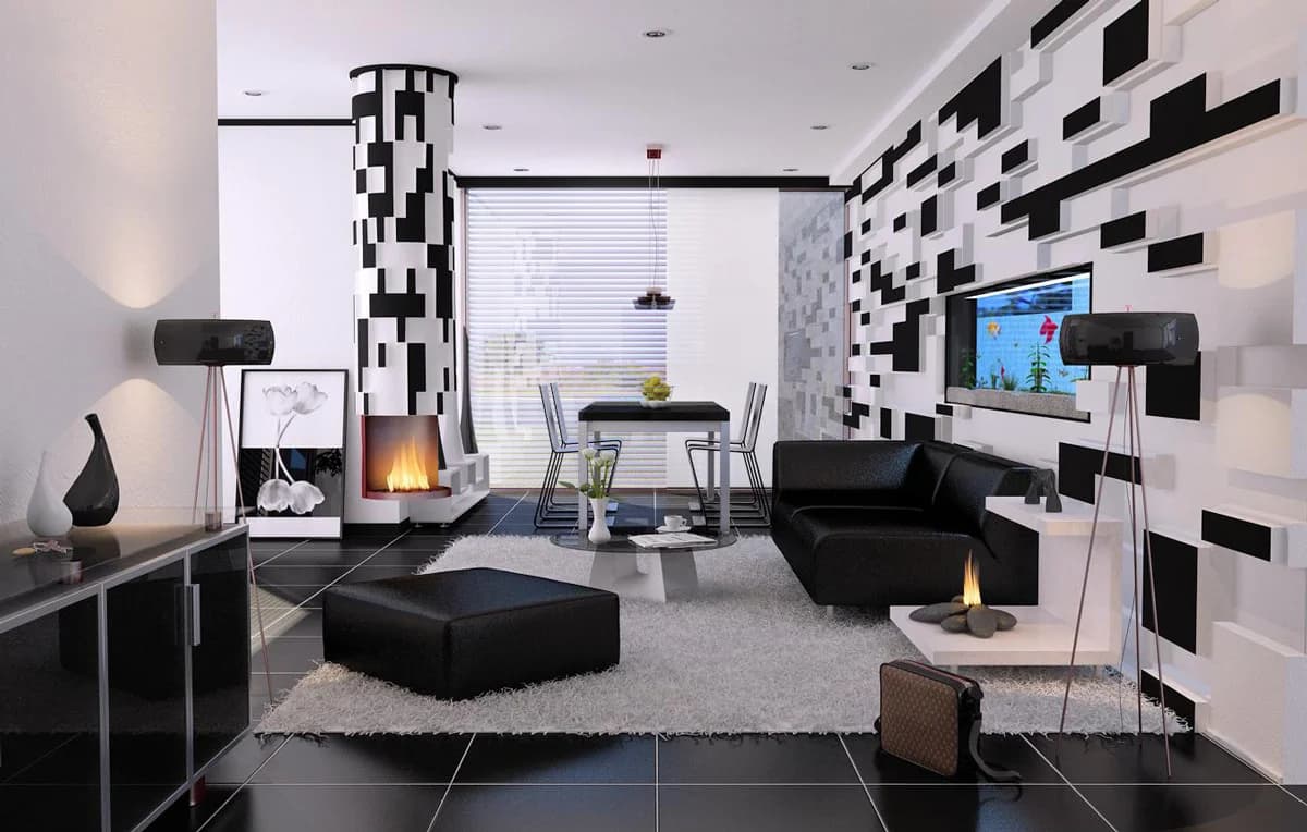 Beautiful Black And White Color Tone Design House Ideas