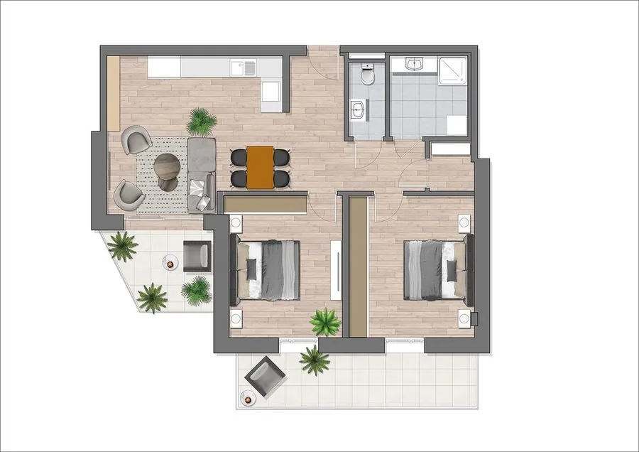 Colour 2D floor plan
